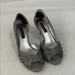Silver Nina Heels